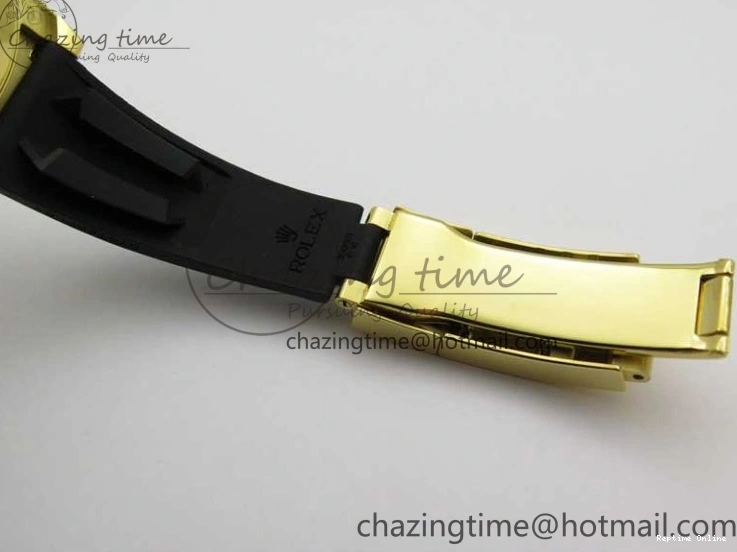 0501 Sporty Daytona 116518 KKF 1:1 Best Edition 904L Steel YG Black Dial on Rubber Strap A 2455